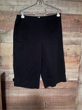 Just My Size Black Pull-On Wide Leg Crop Pants